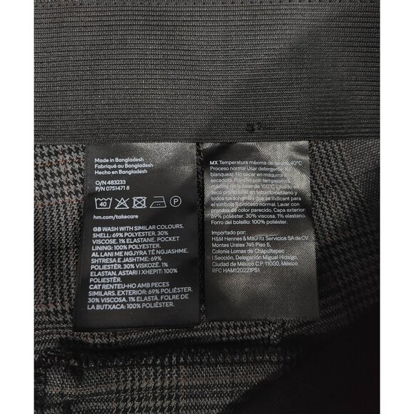 H&M Womens Plaid Ankle-Length Slacks Size 14 - Picture 3 of 5